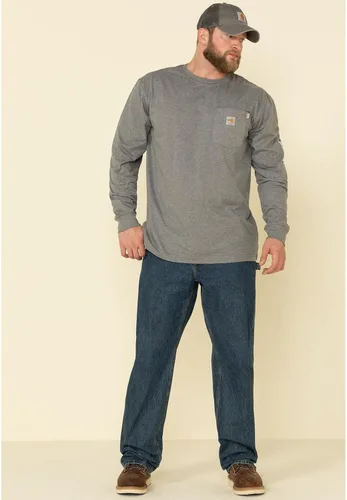 Vista 3 de Carhartt Men's Flame Resistant Force Loose Fit Lightweight Long-Sleeve Logo Graphic T-Shirt