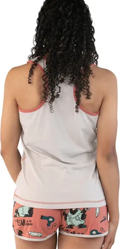 Vista 2 de Lazy One - Pijamas a juego para mujer, lindo conjunto de shorts y camiseta sin mangas, pijamas de verano Oso en Am