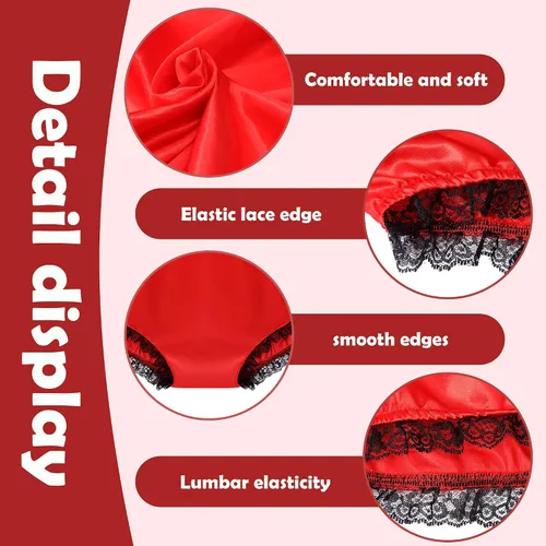 Vista 3 de Adnee Paquete de 2 calzones de Navidad Big Mama Bragas de gran tamaño para abuelita Ropa interior grande regalo de broma para mujeres y hombres