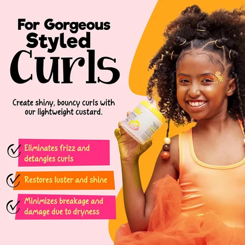 Vista 2 de CurlyKids Crema mixta para el cuidado del cabello para niños, amarillo 6 onzas
