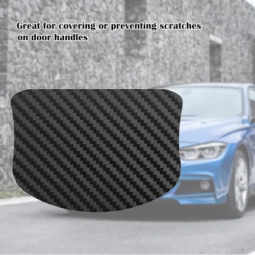 Vista 8 de kingsea 4 protectores de arañazos para manija de puerta de automóvil, textura magnética extraíble de fibra de carbono 3D, textura de fibra