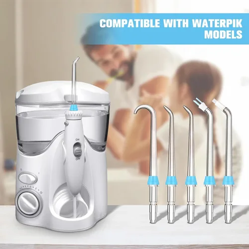Vista 2 de Puntas de repuesto para irrigador dental Waterpik, puntas de repuesto clásicas compatibles con irrigador oral Waterpik, cabezales de cepillo
