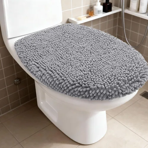 Vista 14 de RUN HELIX Juego de 4 alfombras de baño antideslizantes, suaves, peludas y absorbentes, con tapete de inodoro en forma de U, color negro