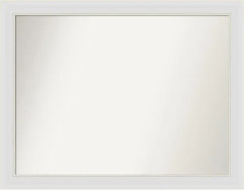 Vista 34 de Amanti Art Espejo de baño blanco para sobre el fregadero, 24 x 26 pulgadas, espejo rectangular blanco y blanco, marco de madera contemporáneo