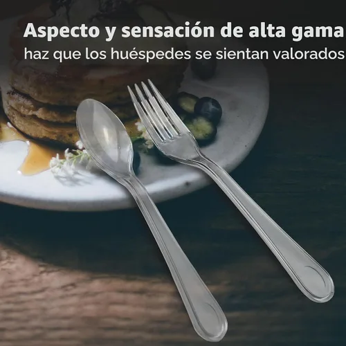 Vista 4 de 2 tenedores de plástico transparente resistentes envueltos individualmente
