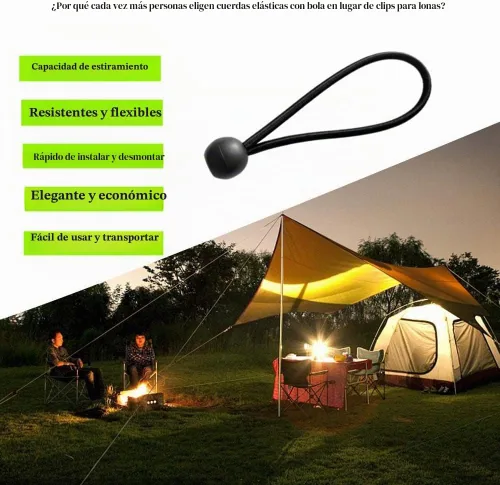 Vista 2 de Cuerdas elásticas de bolas de 6 pulgadas, correas de lona de látex natural