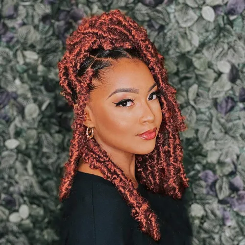 Vista 16 de ZRQ Butterfly Locs Cabello de Ganchillo Corto 6 Paquetes Negro Cabello Bob de Ganchillo 8 Pulgadas Locs Sintéticos Desordenados Desgastados Trenzas