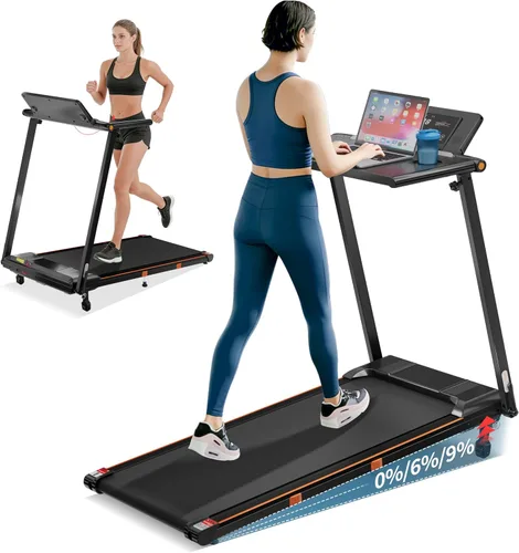 Vista 9 de Caminadora con inclinación, 3 en 1 para debajo del escritorio, portátil, plegable, para el hogar y la oficina, almohadilla pequeña de 3.0 HP