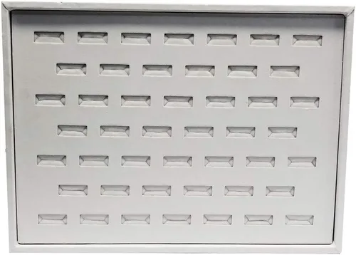 Vista 2 de DBM IMPORTS Bandeja de anillo de piel sintética blanca de 46 anillos, 10 '' x 7-12