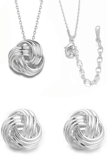 Vista 5 de Yoursfs 18KGP - Juego de joyas con diseño de nudo vintage