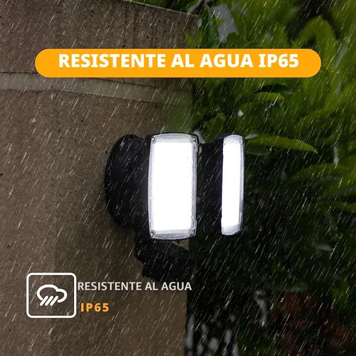 Vista 6 de UME - Luz LED de 19 W con sensor de movimiento para inundación al aire libre, 2 cabezales ajustables, 2000 lm, 5000 K, impermeable IP65, luz de Negro