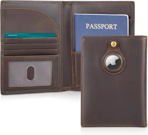 Vista 11 de Polare - Cartera plegable de piel con bloqueo RFID para pasaporte Negro