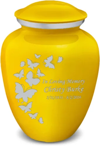 Vista 23 de Geturns Embrace Pequeñas Urnas Personalizadas de Mariposa para Cremación de Cenizas Humanas Urnas Funerarias Negras para Hombres y Mujeres 20 kg
