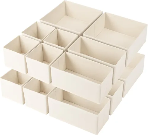 Vista 10 de Criusia Organizador de cajones de ropa, paquete de 8 organizadores de cajones para ropa interior, caja de almacenamiento de tela plegable
