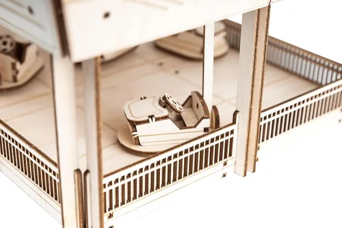 Vista 4 de Coasterdynamix Kit de modelos de madera de autos de parachoques 3D, kit de rompecabezas de construcción motorizado eléctrico para adultos y niños