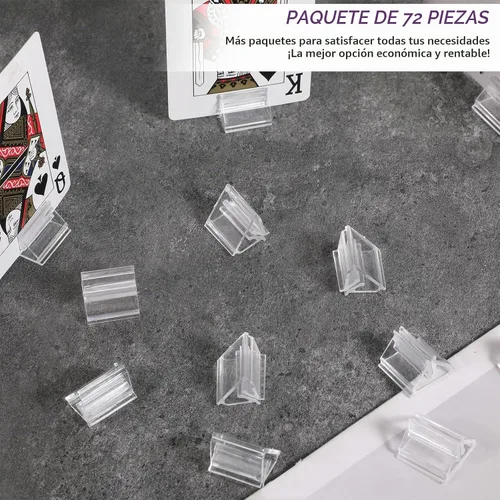 Vista 7 de 72 soportes de plástico para tarjetas de juego, número de mesa, soporte para tarjetas de visita de acrílico transparente, bricolaje para exhibir