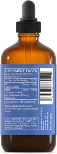 Vista 2 de bodybio – Zinc # 2 Líquido Mineral, ZIN21, 2 onzas, 1