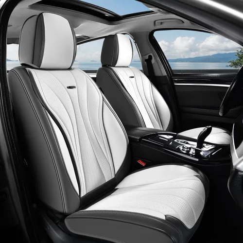Vista 23 de Coverado Funda de asiento de automóvil, funda de asiento delantero para automóvil, protector de asiento de automóvil de cuero impermeable, fundas