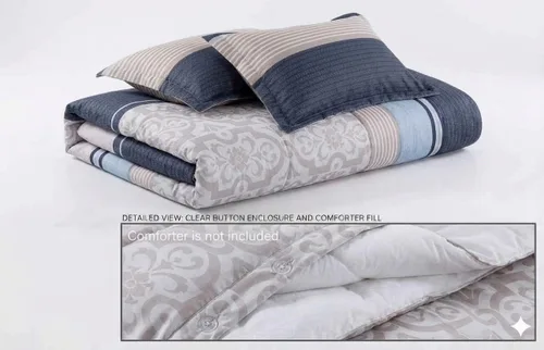 Vista 3 de Royal Hotel Bedding Park-Ave - Juego de funda de edredón de 3 piezas, tamaño matrimonial/queen (juego de funda de edredón), 100% microfibra cepillada