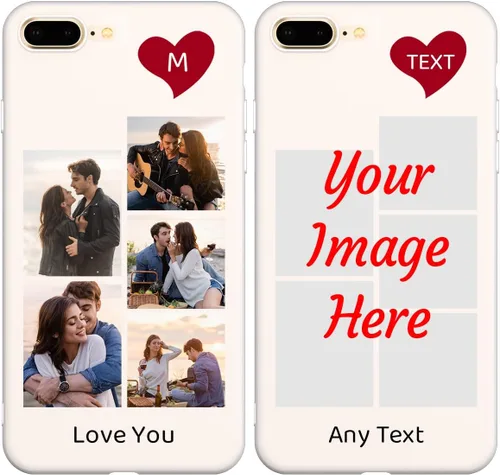 Vista 18 de Funda de teléfono con foto personalizada para iPhone 7 Plus 8 Plus, imagen personalizada/texto, funda negra delgada y suave, regalo único de nicho
