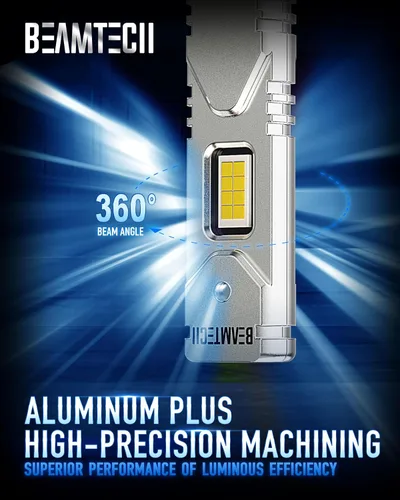 Vista 5 de BEAMTECH Bombilla LED antiniebla H1, tamaño mini 1:1, 16 chips mejorados, extremadamente brillante, 2800 lúmenes, 6500 K, xenón blanco