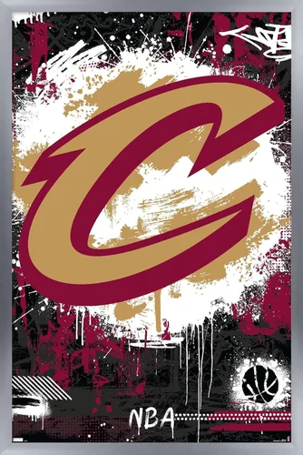 Vista 8 de Trends International NBA Cleveland Cavaliers - Póster de pared con logotipo Maximalist 23 Versión premium sin marco