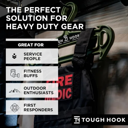 Vista 8 de Tough Hanger XL Hecho en Estados Unidos Percha irrompible resistente Grado militar premium Percha estándar extragrande Capacidad de 180