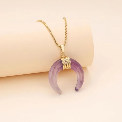 Vista 5 de COAI Collar de luna de cristal curativo para mujer