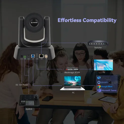 Vista 8 de TONGVEO Cámara PTZ Zoom Óptico 20X HDMI IP Transmisión en Vivo SDI USB3.0 1080P 60fps PoE Compatible con Servicios Religiosos Adoración Educación