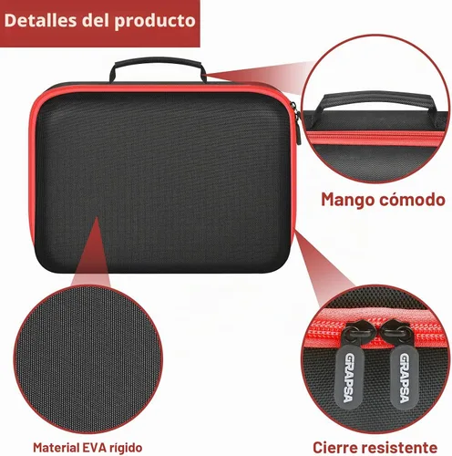 Vista 6 de Estuche rígido de almacenamiento para taladro DEWALT, amoladora angular, para inflador de neumáticos AstroAI y más, funda de transporte EVA de 12 x