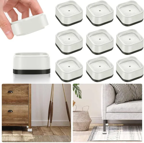 Vista 35 de Paquete de 12 elevadores de muebles de 1, 2 o 3 pulgadas, elevadores de cama ajustables resistentes para mesa, escritorio, sofá, silla, gabinete