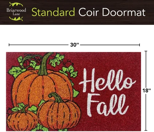 Vista 3 de Briarwood Lane Felpudo de coco con diseño de calabazas de Hello Fall 18 x 30