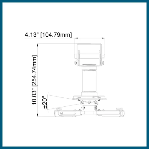 Vista 7 de QualGear Pro-AV QG-KIT-CA-3IN-W Kit de montura adaptadora accesoria para proyector para colgarlo del techo, 3" a 1.5", blanco, Blanco