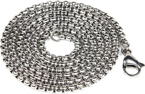 Vista 6 de DOHAOOE Hip Hop - Collar con colgante punk para hombres y mujeres, cadena de acero inoxidable de plata y acero de titanio, Acero de titanio, Acero