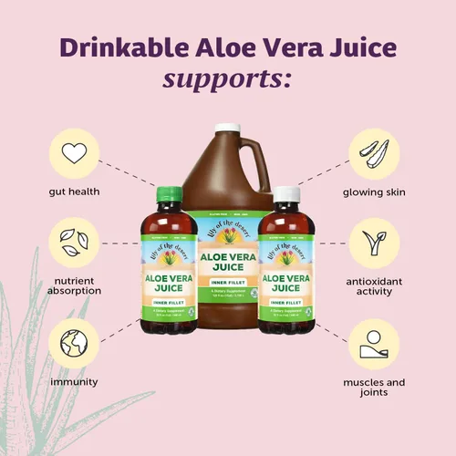 Vista 4 de Lily of the Desert Filete interior de aloe vera, 00032, 32 onza, Juice, 1, 1