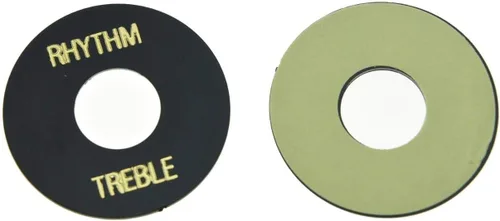 Vista 2 de KAISH 2 unids negro con letra dorada LP interruptor de palanca de guitarra placa de ritmo agudos anillo para Les Paul