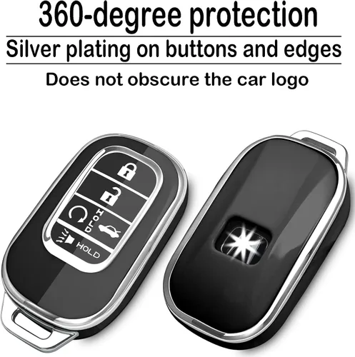 Vista 3 de Kirsnda para Honda funda para llavero, estuche con llavero, protección de TPU suave para llave/piel, 5 botones para 2022 2023 Accord Civic HR-V CR-V