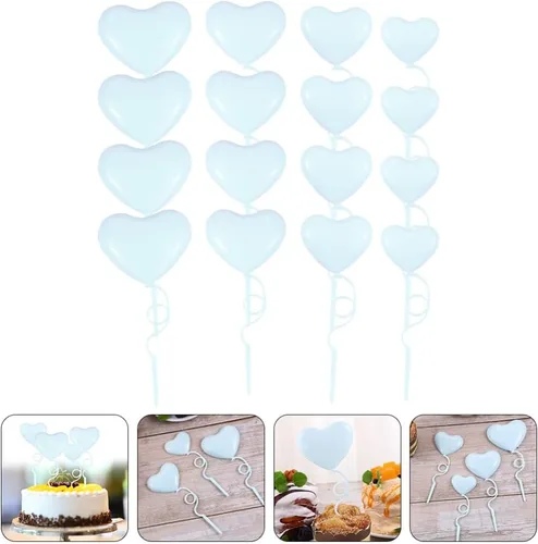 Vista 7 de 36 piezas de inserción de pastel en forma de corazón, decoración de cupcakes, palillos para tartas de día de San Valentín, decoración de pasteles