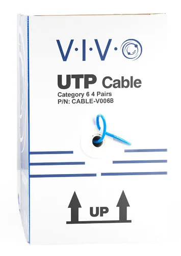 Vista 7 de VIVO Cable Cat6 a granel de 500 pies, cable Ethernet CCA, 23 AWG, caja de extracción UTP, red LAN, azul, CABLE-V006B Cable Ethernet CCA, 23 AWG