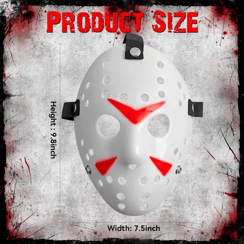 Vista 2 de Máscara de cosplay de Halloween, disfraz de Halloween, accesorios de hockey de terror