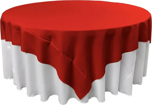 Vista 138 de LA Linen. Mantel cuadrado de popelina de poliéster