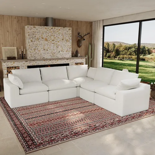 Vista 22 de Maywish Sofá Cloud de 104 pulgadas, sofá modular en forma de L, color gris Gris oscuro