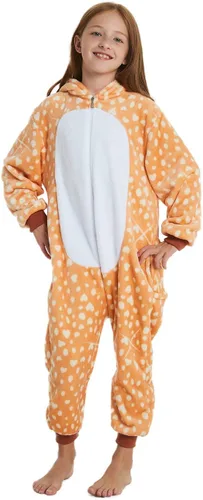 Vista 2 de ABENCA Pijama de ciervo para niños disfraz de reno para niñas Navidad Halloween cosplay ropa de dormir