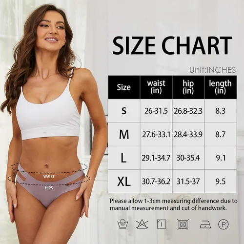 Vista 6 de Ameetorie Tangas sexys para mujer, ropa interior sin costuras para mujer, de tiro bajo, bragas invisibles para mujer, paquete de 6