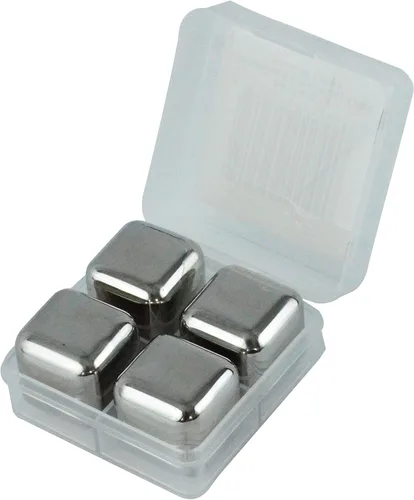 Vista 7 de Cubos de hielo refrigerantes reutilizables de acero inoxidable para whisky, vino y bebidas - Juego de 12