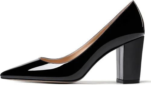 Vista 2 de WAYDERNS Zapatos de tacón alto con puntera puntiaguda para mujer, de 3.5 pulgadas