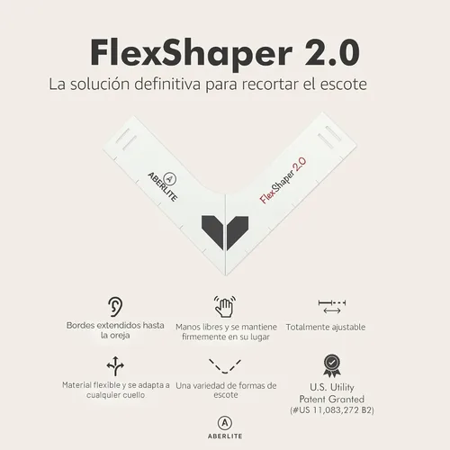 Vista 2 de Aberlite FlexShaper 2.0 - Moldeador de barba para hombres - Guía de cuello flexible y sin manos - Herramienta de recorte de barba - Kit