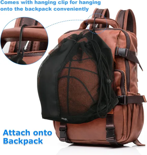 Vista 4 de Cosmos Mochila de baloncesto – Bolsa de baloncesto – Bolsa de almacenamiento de una pelota de fútbol de malla para equipo de voleibol y rugby