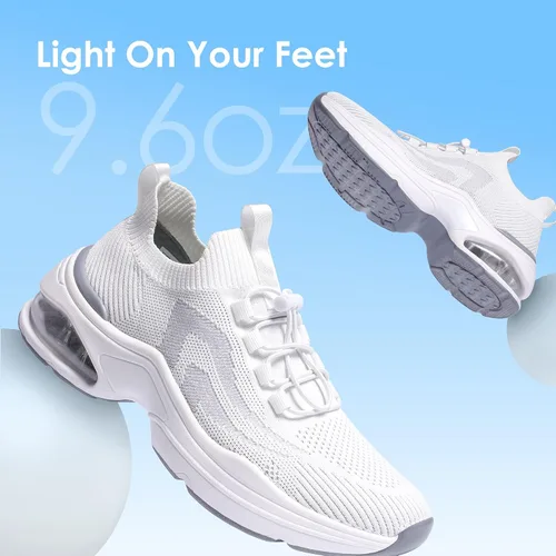Vista 3 de DREAM PAIRS Tenis para caminar para mujer, con cojín de aire, antideslizantes, informales, gimnasio, entrenamiento, chas, enfermera, restaurante