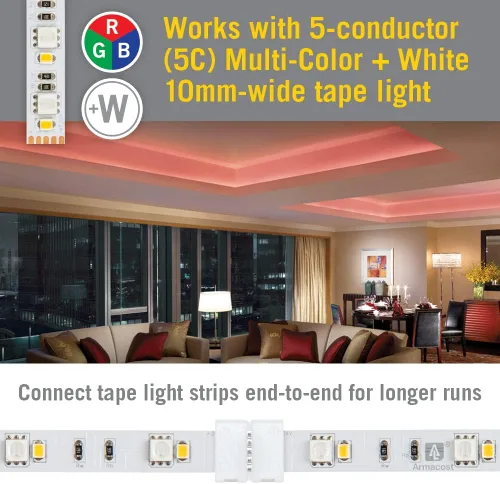 Vista 2 de Conector de empalme de cinta a cinta RGB+W - Paquete de 5